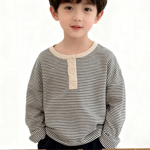 Autumn New Children's Leisure Bottoming Shirt <strong>Boys</strong> Long Sleeve T-Shirt Girls Striped Top Polyester <strong>Clothing</strong> Wholesale - Product Image 5
