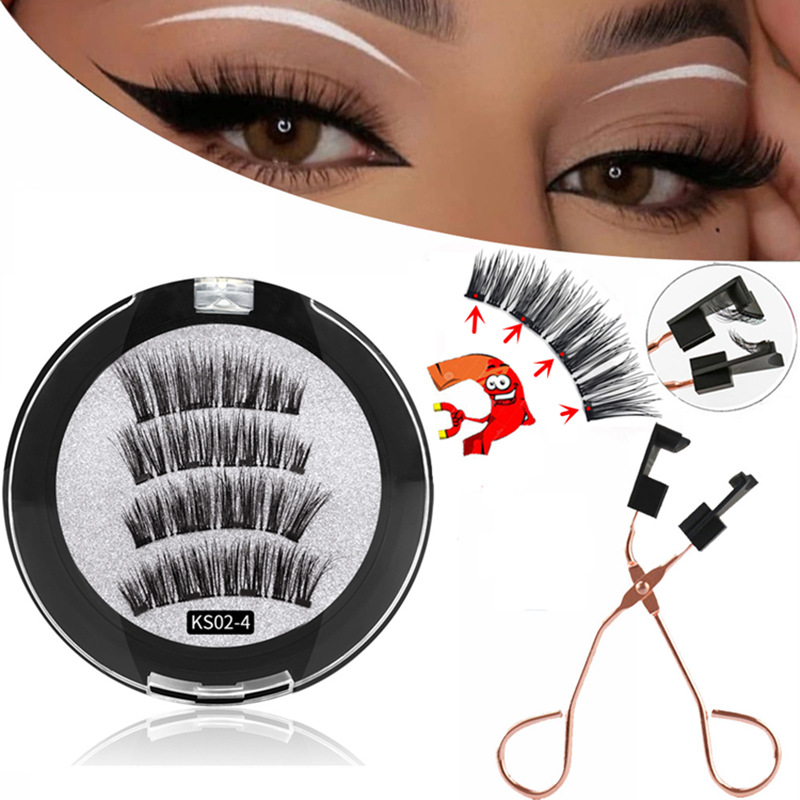 Wieder verwendbare natürliche magnetische Wimpern Handgemachte künstliche künstliche Cils Magnetische natürliche Nerz wimpern unterstützen Drop Shipping