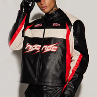 Blouson Bomber en Cuir pour Homme Personnalisé OEM ODM avec Logo, Style Motard de Course, Fermeture Éclair, Patch Brodé, Blouson Court en Cuir pour Moto