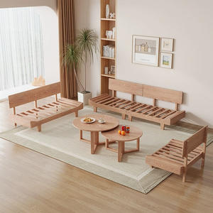 Canapé en tissu nuage en bois massif de frêne blanc en forme de L nordique, moderne, simple, trois places, multifonctionnel, amovible, lavable, salon - Product Image 4