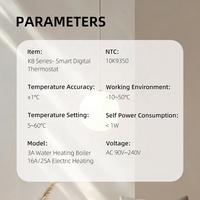 Termostato inteligente programable semanal para el hogar, con pantalla digital y botones, para habitaciones frías y calefacción por suelo radiante.