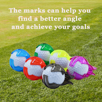 Accessoires de golf multicolores Jeu de tiroirs pour marqueurs de balles de golf RTS Outil de marquage de lignes de balles de golf en plastique transparent