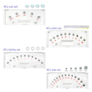 하이 퀄리티 4C 다이아몬드 딜러 도구 대비 모양 컷 캐럿 무게 색상 등급 느슨한 지르콘 마스터 스톤 세트