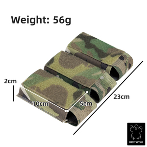 Pochette triple pour chargeurs Ghost Action 5.56, élastique, avec fermeture auto-agrippante, pour la chasse, style DOPE Ferro, pochette tactique triple pour chargeurs - Product Image 6