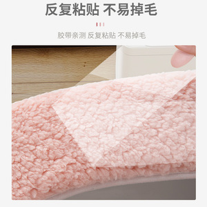 Housse de siège de toilette en peluche en forme de U pour chien Woof Woof, rose, imperméable, lavable, taille universelle - Product Image 4