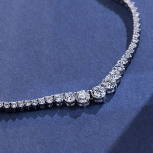 时尚珠宝 <span class=keywords><strong>MSN</strong></span>-858 39 厘米 14k 金精美项链 圆形切割实验室培育钻石网球链项链 - Product Image 3