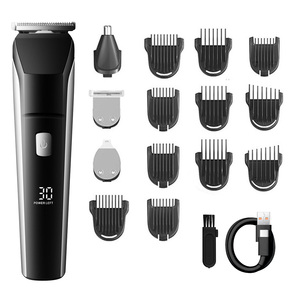 Recortadora <span class=keywords><strong>de</strong></span> Barba 15 en 1 para Hombre, Cuchilla <span class=keywords><strong>de</strong></span> Acero Inoxidable Duradera, 4 Cabezales Intercambiables, Solución <span class=keywords><strong>de</strong></span> Cuidado Personal Todo en Uno para Cara, Nariz, Orejas y Cuerpo - Product Image 6