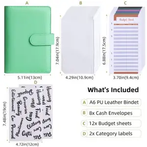 Bulk Orders, Unbeatable Prices Stylish A6 Savings Binder with Zipper Envelopes for Efficient Financial Organization