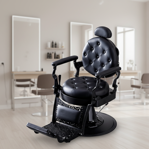 2026 New Arrival of Modern Color <b>Leather</b> Round Bottom Salon Furniture <b>Recliner</b> <b>Chair</b> Large Hydraulic Pump Barber <b>Chair</b> - Product Image 3