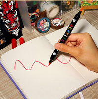 Marqueur acrylique double-tête bicolore pour enfants, stylo acrylique pour peinture sur chaussures blanches, stylo élégant, marqueur artistique spécial étudiant