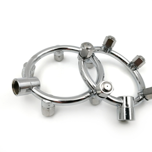 Anneau <span class=keywords><strong>de</strong></span> ventilateur en acier inoxydable à 5 buses <span class=keywords><strong>de</strong></span> qualité supérieure, raccord d'extrémité pour équipement <span class=keywords><strong>de</strong></span> pulvérisation <span class=keywords><strong>de</strong></span> brume d'eau - Product Image 1