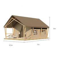 Tente de Glamping Modulaire en Acier Préfabriqué Haut de Gamme avec Salle de Bain Privée, Écologique, Étanche, 4 Saisons, pour Famille et Resort, Vente en Gros OEM, Installation Rapide