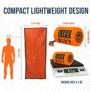 Go Time Gear Life-saco de dormir de emergencia, <span class=keywords><strong>Bivvy</strong></span> térmico, para usar como saco de emergencia, Mylar, manta de emergencia para camping - Product Image 3