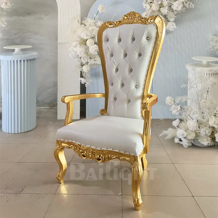 Custom luxury event wedding banquet with armrest gold frame Pu wedding sofa