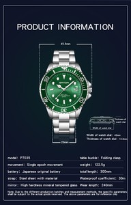 SANDA 7035 นาฬิกาควอทซ์ผู้ชาย, นาฬิกาข้อมือธุรกิจสายสแตนเลส, ปฏิทินเรืองแสงนาฬิกากันน้ำสำหรับผู้ชาย - Product Image 6