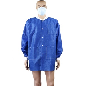 Blouse chirurgicale jetable non stérile certifiée ISO, SMS, bleu foncé, haute qualité, norme GB, col simple, manches longues - Product Image 1