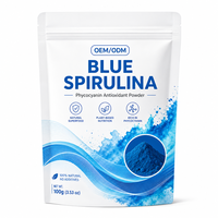 Poudre de spiruline bleue de qualité alimentaire, extrait de spiruline, poudre de phycocyanine, OEM, étiquette privée, vente en gros