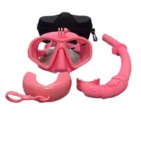 Masque de plongée étanche pour adulte avec verres en verre trempé, double fenêtre, équipement de plongée en silicone, valve de purge pour tuba sec et étui rigide
