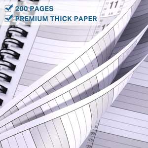 Libro degli appuntamenti del salone-11.5 "X 4.7", 2 colonne, senza data, 6-ore 9, rilegatura a doppio filo, 200 pagine, parrucchiere-nero - Product Image 3