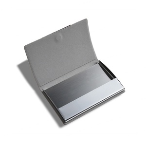 Office Luxury Metal <b>ID</b> Card <b>Holder</b> Pocket Metal Business PU Leather Name Card <b>Holder</b> - Product Image 3