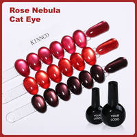 KINNCO Nail Private Label Gel Cat Eye Rose 24 Couleurs 15ml Semi-Permanent Soak Off Gel Polish Cat Eye de Bonne Qualité Sans HEMA ni TPO