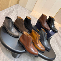Bottes Chelsea de style italien original de marque de créateur, bottes à la cheville élastiques, en cuir de vachette pleine fleur, décontractées et élégantes, de luxe