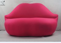 Sofá Moderno en Forma de Labios, Cómodo Sofá para Sala de Estar, Sofá Rosa para Salón de Espera