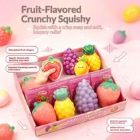 Ensemble de jouets squishy aux fruits croustillants, tendance virale, squishies en caoutchouc à thème fruité, jouet créatif anti-stress à presser pour enfants et adultes