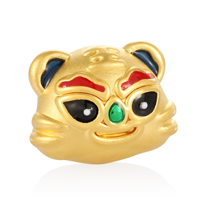 0.35g enamel luxury design micro-hard gold tiger head cap-shaped <b>bracelet</b> <b>beaded</b> gold jewelry accessories - Product Image 1