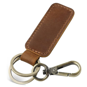 Genuine Leather Car Keychain Universal Key Fob Keychain Leather Key Chain Holder for Men and Women
