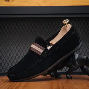 sh11495a Fashion Trendy Men Business Slip On Suede Driving Shoes 2023 Spring Loafer Shoes