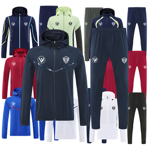 Venta al por mayor de la chaqueta de fútbol de los hombres de nuevo diseño personalizado cortavientos cremallera completa de la moda de entrenamiento de fútbol chaqueta cortavientos - Product Image 4