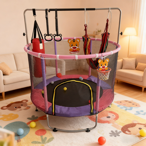 Mini Trampolín Infantil de 55 Pulgadas con Red de Seguridad, Trampolín de Ejercicio al Aire Libre <span class=keywords><strong>para</strong></span> Niños, Equipo de Gimnasio - Product Image 1