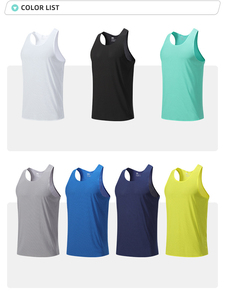 Camiseta sin Mangas Casual de Algodón para Hombre, Venta al por Mayor, Secado Rápido, Anti-Pilling, Chaleco de Gimnasio Transpirable, Cuello Redondo, Talla Grande, 100% Tejido, Color Sólido - Product Image 5