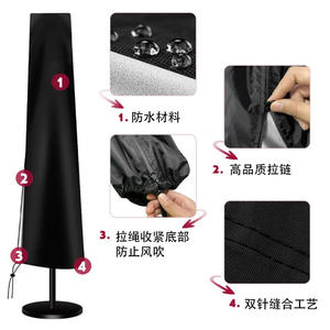 Cubierta para sombrilla de exterior, 190cm, impermeable, a prueba de polvo, tela Oxford, forma de plátano, protege contra los rayos UV y los daños causados por el clima - Product Image 2