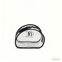 Sac de toilette transparent en PVC recyclable, réutilisable, résistant à l'eau, durable, avec fermeture éclair tridimensionnelle, pour masque facial, mascara