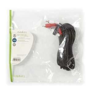 Cable de audio estéreo 2x RCA macho a 2x RCA macho de 5m negro para conexión de audio - Product Image 3