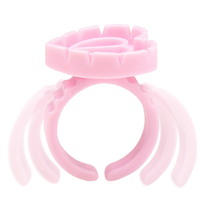 Anillos de Pegamento para Pestañas Coloridos, en Forma de Corazón, Flor y Mariposa, Mini Soporte Adhesivo de Plástico - Product Image 4