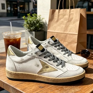 High-Quality Designer Shoes Genuine Leather Waterproof Lace-Up Trendy Skate Shoes Luxury Gold Sole Men's Shoes Wholesale - Product Image 6
