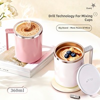 Mug à café intelligent en acier inoxydable 316 avec chargement USB, tasse à eau rotative à agitation magnétique automatique, logo personnalisé et vente en gros OEM