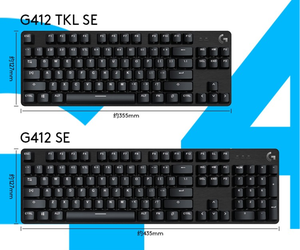 Teclado Mecánico para Juegos <span class=keywords><strong>Logitech</strong></span> G412 <span class=keywords><strong>TKL</strong></span>/G412 SE, USB, Retroiluminación LED Blanca, 84/104 Teclas, Teclado con Cable para Computadora de Escritorio y Portátil - Product Image 1