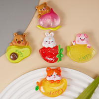 Breloques en résine brillante effet glacé, motifs fruits et animaux de dessin animé, pour coques de téléphone, bracelets, accessoires de bricolage et embellissements artisanaux