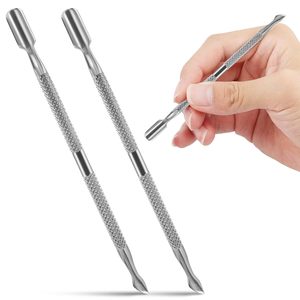 Cortador y removedor de cutículas de doble cabeza de acero inoxidable profesional de doble extremo - Product Image 1
