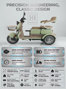 Scooter Eléctrico de 3 <span class=keywords><strong>Ruedas</strong></span> EEC 60V 1600W para Personas Mayores, Triciclo Eléctrico Potente para Ocio y Transporte Urbano - Product Image 2