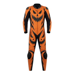 Combinaison de course professionnelle sur mesure pour homme en cuir de vachette/crocodile avec protection de niveau 2 - Product Image 1