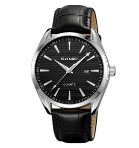 사용자 정의 미니멀리스트 SKMEI 2490 가죽 스트랩 아날로그 방수 비즈니스 클래식 석영 손목 시계 남성 - Product Image 2