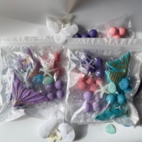 Ensemble de décoration de gâteau sur le thème de l'océan, 26 pièces/sac, style adorable, fausses boules, queue de sirène
