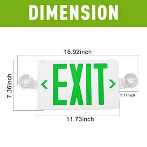 UL-Listed Indoor Emergency LED <strong>Light</strong> Red/Green SMD Dual <strong>Lamp</strong> ABS Fire Resistance 220V Lithium IP65 for <strong>Exit</strong> Sign Indoor Use - Product Image 4