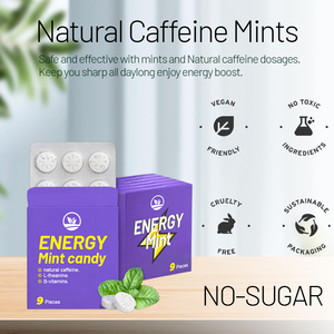 Oem caffeine bạc hà Kẹo vitamin <span class=keywords><strong>B12</strong></span> B6 nhãn hiệu riêng năng lượng cao bạc hà với nootropics - Product Image 3