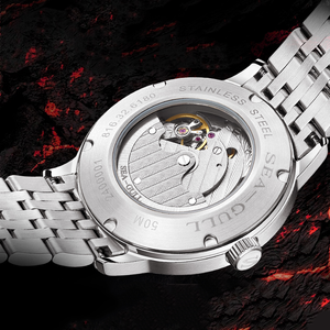 Montre mécanique personnalisée pour <span class=keywords><strong>homme</strong></span> Seagull Nature Series, boîtier en acier inoxydable, <span class=keywords><strong>lunette</strong></span> en cristal saphir, mécanique automatique - Product Image 4